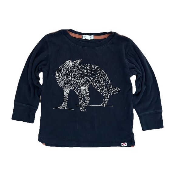 Appaman T Shirt Size 2T Glow-in-the-Dark Fox Long Sleeve Black - Picture 6 of 6